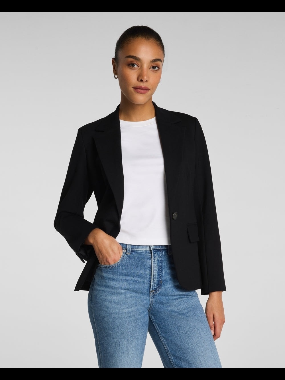 Spanx NWT Classic Black Single-Button Ponte Blazer XL